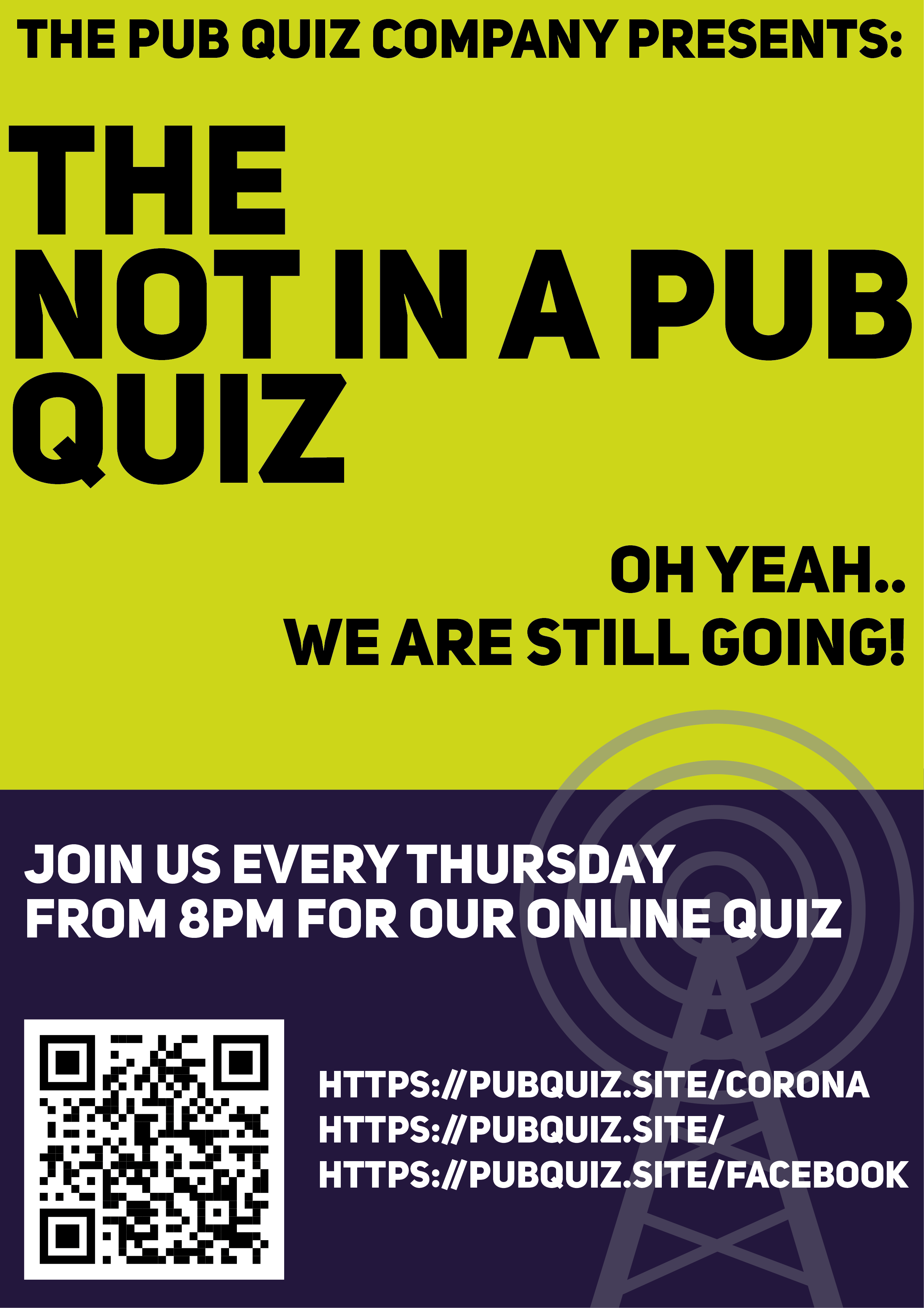 The not in a pub quiz online quiz night